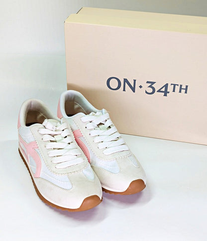 On 34th Women's Madisonn Colorblock Sneakers Tan/Pink/Bone Size 5 (MSRP $80)