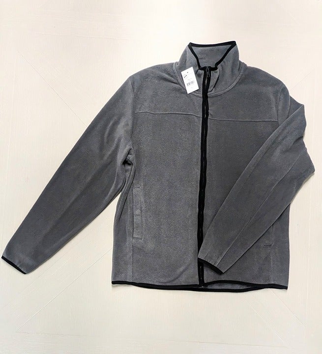 Never Lose HEDGE Men's Zipper Front Fleece Jacket Grey Size L (MSRP $79)
