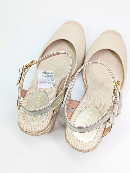 Cole Haan Cloudfeel Women's Espadrille Wedge Heels Linen Size 8 (MSRP $160)