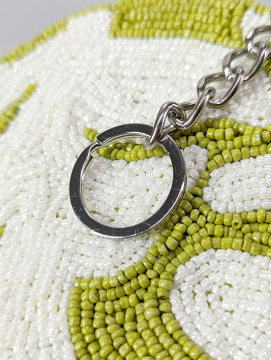 On 34th Hand Beaded Round Coin Purse Green (MSRP $40)