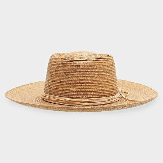 Rag & Bone Women's Rhea Straw Fedora Dark Toast Size L (MSRP $275)