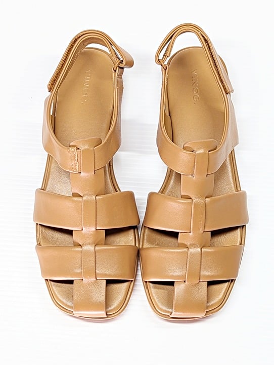 Vince Women's Rava Tan Leather Slingback Sandals Size 10 M (MSRP $250)