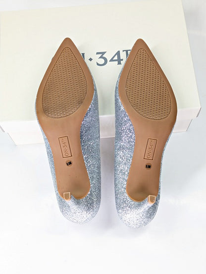 On 34th Women's Jeules Silver Glitter Pointed-Toe Pumps Size 9.5 (MSRP $80)