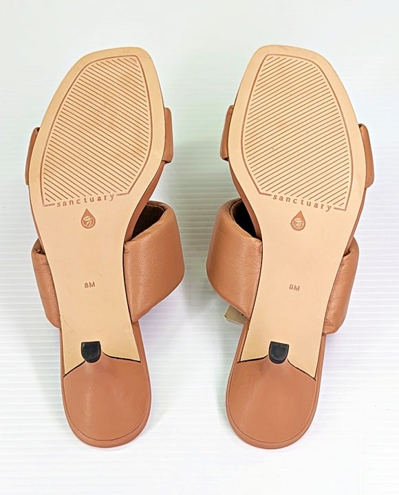 Sanctuary Women's Likely Square Toe Slip On Leather Sandal Size 8 M (MSRP $109)