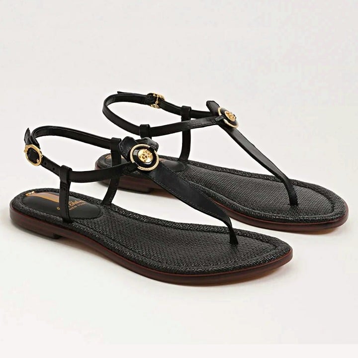 Sam Edelman Gigi Signet Women's Black Thong Sandal Size 7 M (MSRP $120)