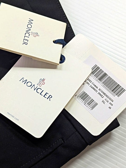 Moncler Men's Black Cotton Twill Trousers Zip Pocket Size M US / 48 IT MSRP $880