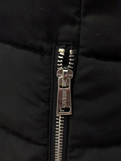 NWOT GUESS Women's Black Faux-Fur-Lined Hooded Puffer Coat Size S (MSRP $320)