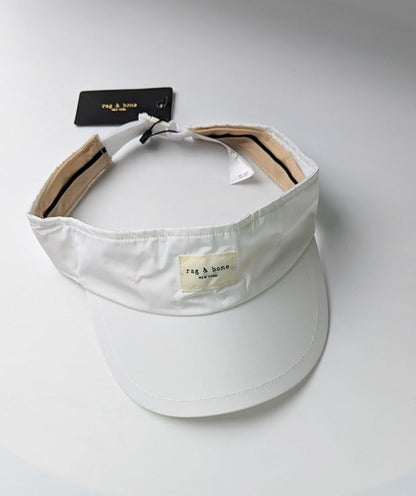 Rag & Bone Women's Addison Visor Polyester Hat Antique White (MSRP $85)