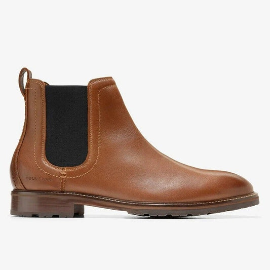 Cole Haan Men's Warner Grand Chelsea Boot Brown Leather Size 9.5 M (MSRP $350)