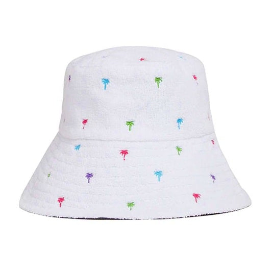 Jocelyn Women's The Palm Beach Bucket Hat in White O/S (MSRP $75)