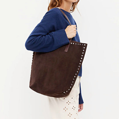 Loeffler Randall Walker Women's Espresso/Silver Suede Tote (MSRP $425)