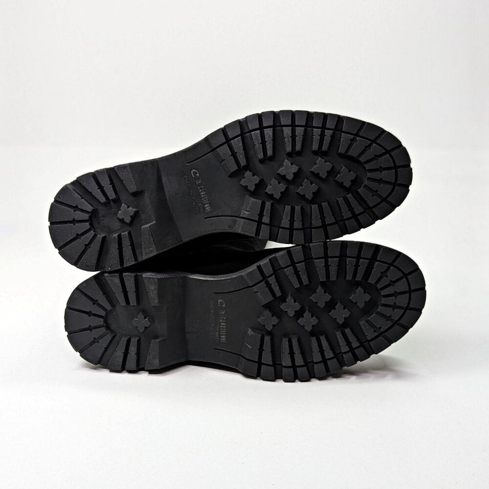 La Canadienne Women's Helene Black Suede Shearling Tall Boots Size 7.5 MSRP $635