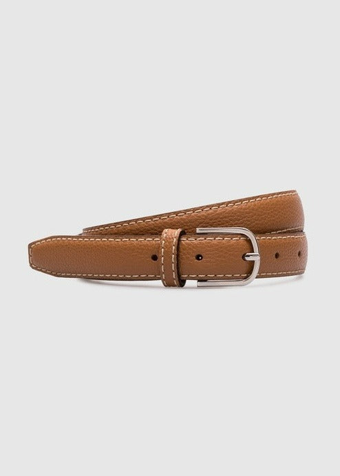 TOTEME Women's Thin Pebbled Leather Belt in Tan Size 70 (MSRP $380)