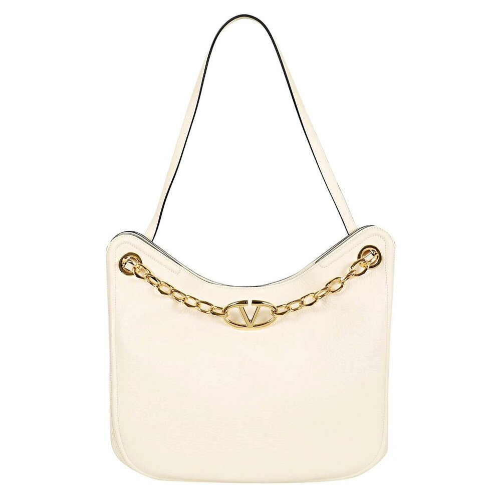 Valentino Garavani Women's Gold Tone VLogo Moon Leather Tote Bag (MSRP $3,950)