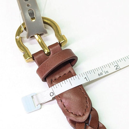 Style & Co Women's Brown Braided Faux-Leather Belt Size S (MSRP $ 33)