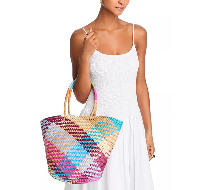 Aqua Jada Women's Woven Large Tote Multicolor (MSRP $148)