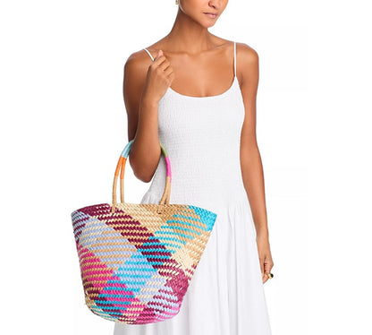 Aqua Jada Women's Woven Large Tote Multicolor (MSRP $148)