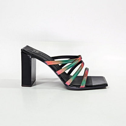 Giuseppe Zanotti Shangay 85MM Strappy Patent Slide Sandals Size 39 (MSRP $795)