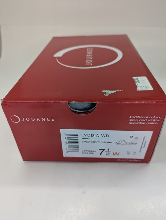 Journee Collection Women's Lyddia Espadrille Flat Sandals Size 7.5 W (MSRP $79)