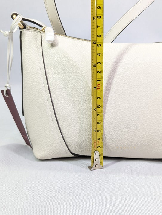 Radley London Kendal Terrace Small Leather Crossbody Bag Chalk (MSRP $248)