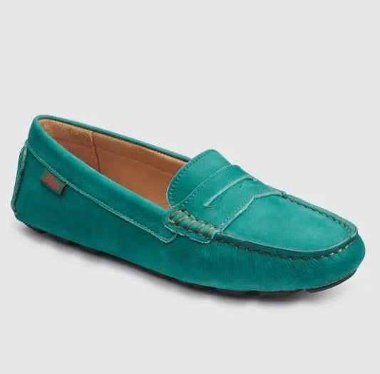 G.H.Bass Women's Dylan Aqua Suede Driver Moc Loafers Size 6 (MSRP $165)