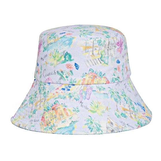 Jocelyn Women's The Monaco Reversible Bucket Hat Blue Multi O/S (MSRP $70)