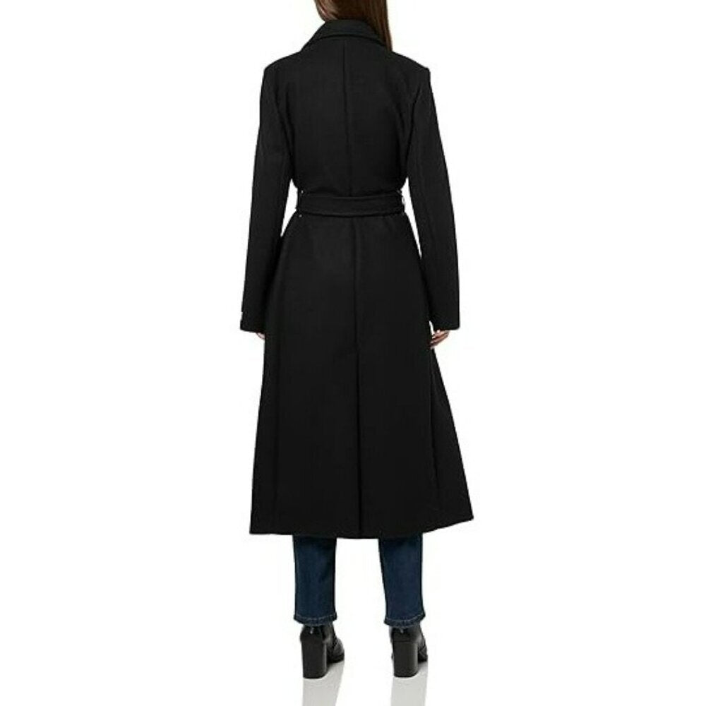DKNY Petite Notched-Collar Double-Breasted Wrap Coat Size XL 16-18 (MSRP $350)