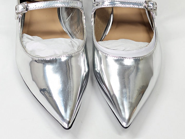 I.N.C. International Concepts Valan Silver Triple Straps Flats Size 8 MSRP $80