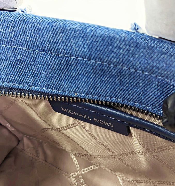 Michael Kors Gigi Small East West Messenger in Blue Denim (MSRP $328)