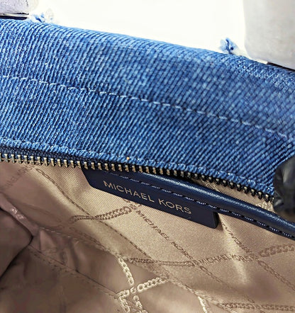 Michael Kors Gigi Small East West Messenger in Blue Denim (MSRP $328)