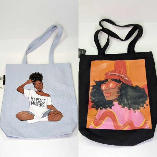*Pack of 2* Grayson Threads Black Coco Michele Tote (MSRP $30)