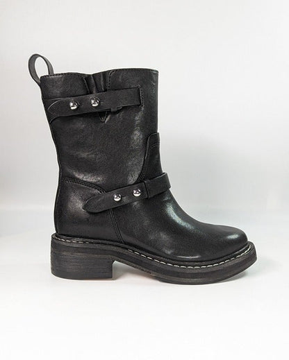 Rag & Bone Women's RB Moto Studded Pull On Boots Black Size 6 (MSRP $595)