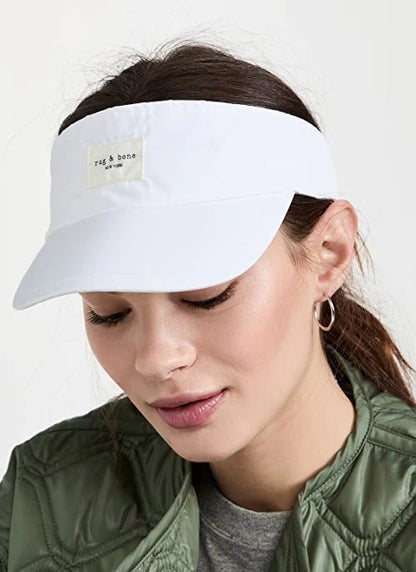 Rag & Bone Women's Addison Visor Polyester Hat Antique White (MSRP $85)