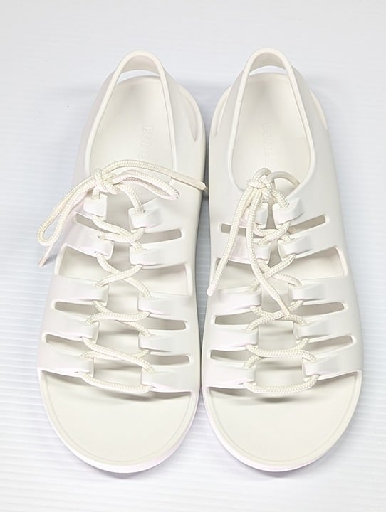 Bottega Veneta Women's White Jelly Lace Up Sandals Size 39 EU (MSRP $490)