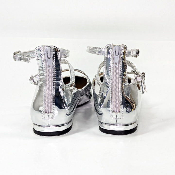 I.N.C. International Concepts Valan Silver Triple Straps Flats Size 5.5 MSRP $80