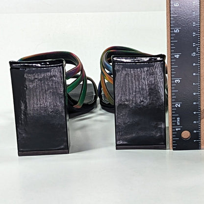 Giuseppe Zanotti Shangay 85MM Strappy Patent Slide Sandals Size 39 (MSRP $795)