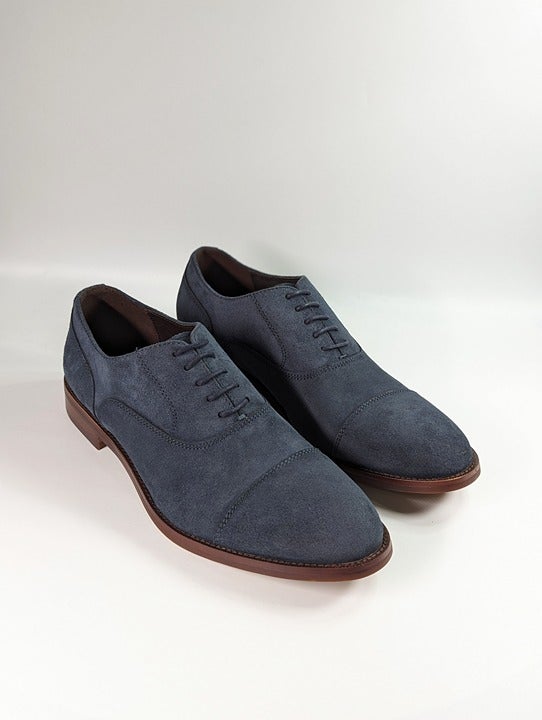 The Men's Store Men's Lace Up Cap Toe Dress Shoes Navy Suede Size 9 MSRP $195