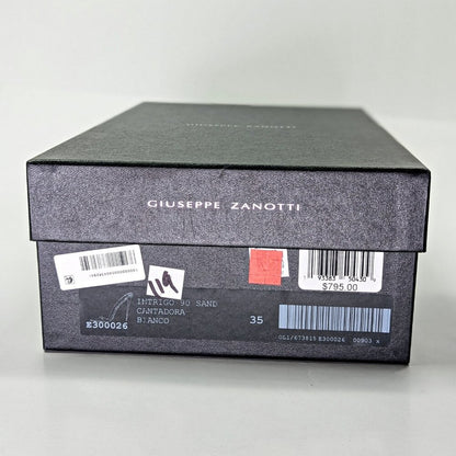 Giuseppe Zanotti Intrigo 90mm White Patent Mule Sandals Size 35 (MSRP $795)