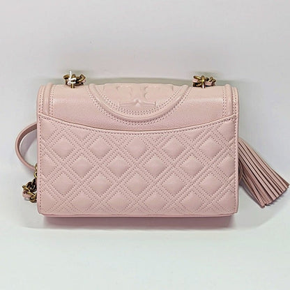Tory Burch Fleming Soft Grain Leather Convertible Shoulder Bag Blush (MSRP $528)