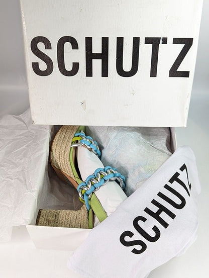 Schutz Women's Juliet Espadrille Platform Sandal Lime Green Size 8.5 (MSRP $148)