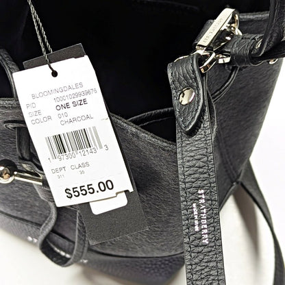 Strathberry Osette Cashmere & Leather Charcoal Black Crossbody (MSRP $555)