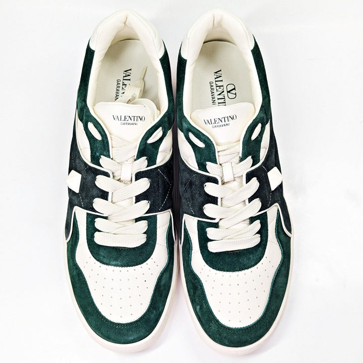 NWOB Valentino Garavani Men's Green Suede One Stud Trainers Size 46 (MSRP $980)