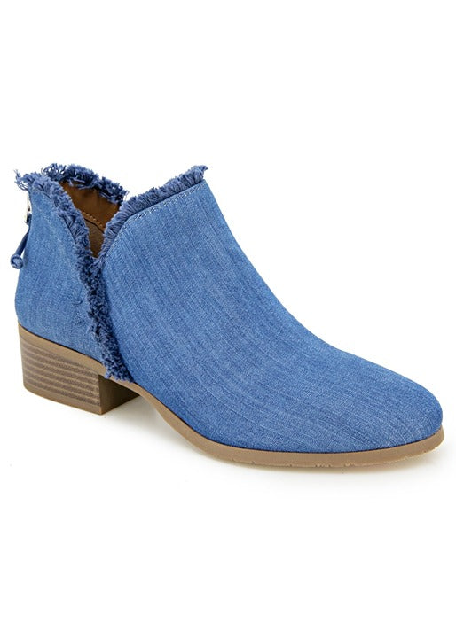 Kenneth Cole Reaction Women's Side Skip Shooties Blue Denim Size 7.5 (MSRP $99)