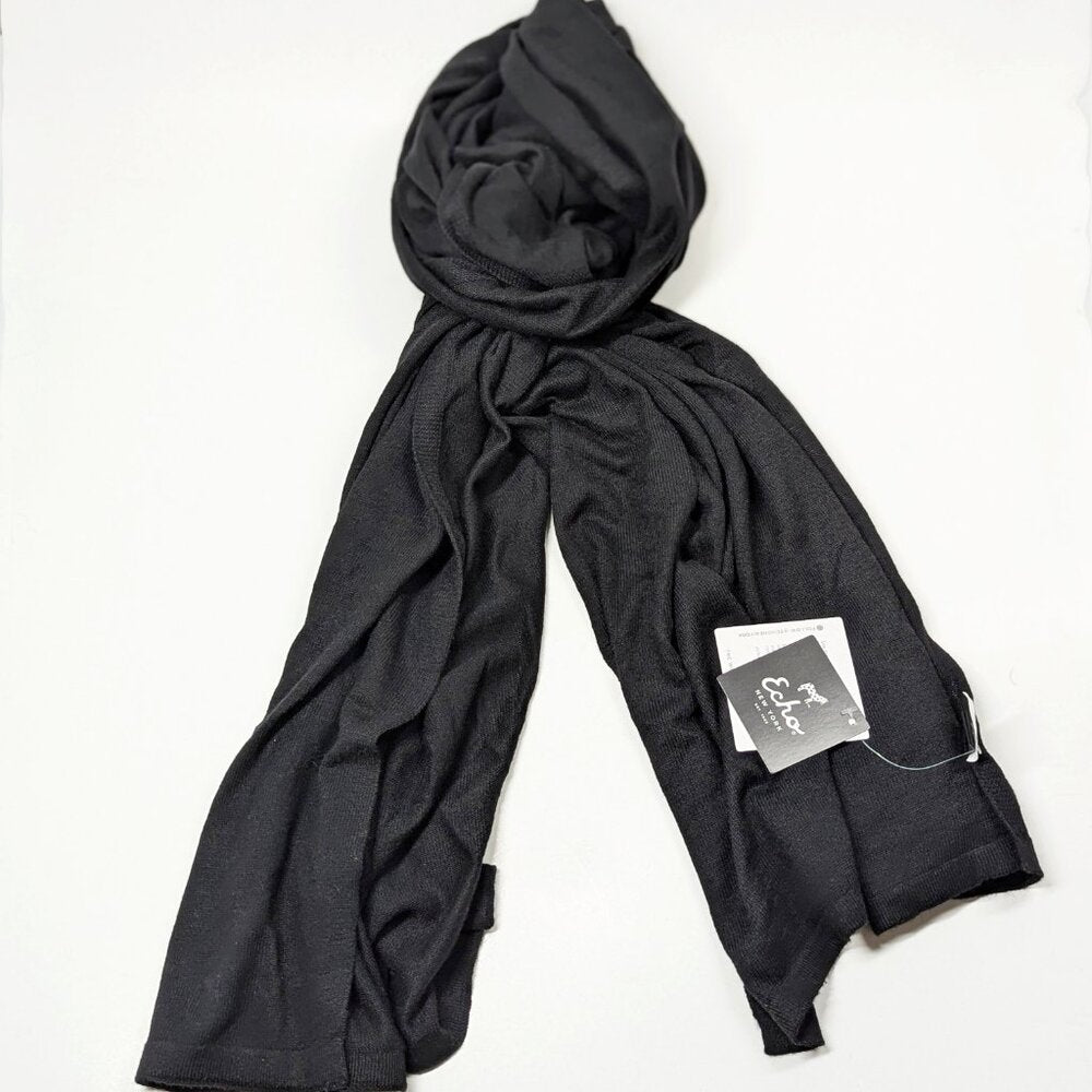 Echo Design Women's Black Scarf 25"x74" (MSRP $59)