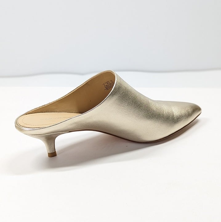 Pour La Victoire Women's Korrine Leather Heel Mules Champagne Size 8 (MSRP $245)