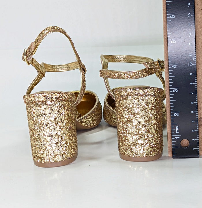 On 34th Women's Dotti Captoe Pumps Gold Glitter / Black Patent Size 8 (MSRP $70)