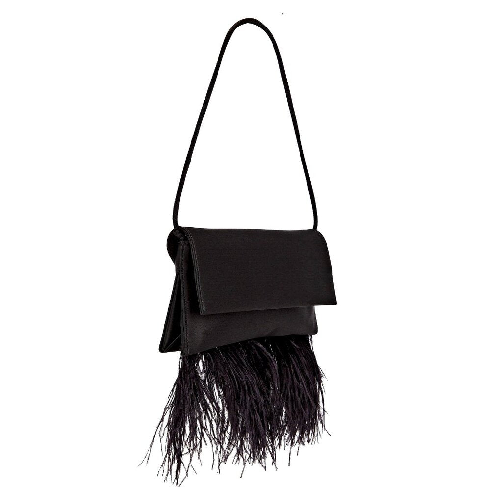 Loeffler Randall Women’s Charlee Feather Flap Clutch Shoulder Bag (MSRP $295)