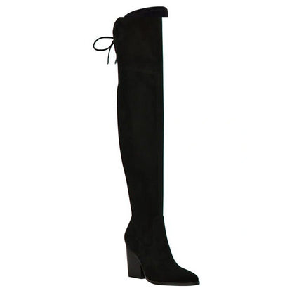 Marc Fisher Women's Okun Black Suede Thigh High Boots Size 7 M (MSRP $249)