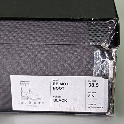 Rag & Bone Women's RB Moto Studded Pull On Boots Black Size 8.5 (MSRP $595)