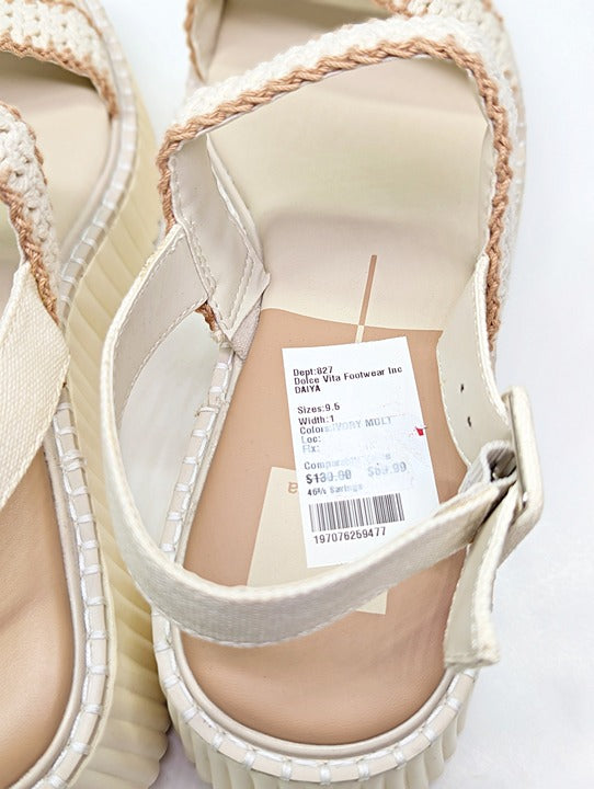 Dolce Vita Daiya Women's Ivory Platform Sandals Size 9.5 (MSRP $130)